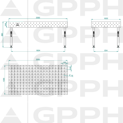 GPPH Schweisstisch Eco 2000x1000mm